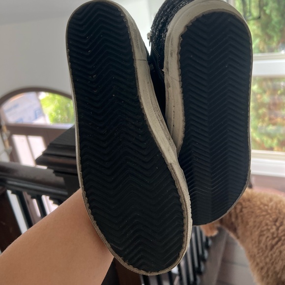 Golden Goose Slide High Top Sneakers Black and Yellow Glitter Pink Star Size 37 - Picture 7 of 7